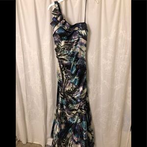 Evening dress one shoulder